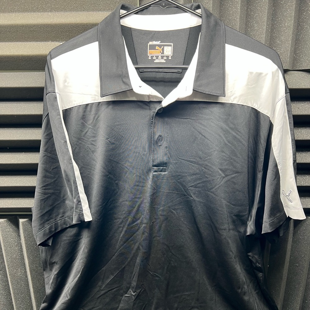 Puma Golf Polo Shirt XXL Dry Cell Black / White